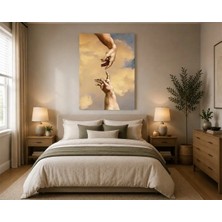 Rose Light Iki El Bulutlu Gökyüzü Duvar Dekoru Ahşap Mdf Baskı Salon, Yatak Odası, Çocuk Odası, Ofis Duvar Tablosu Mdf Tablo