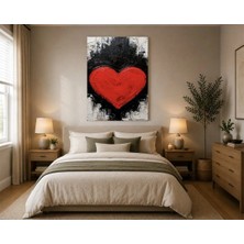 Rose Light Kalp Soyut Sanat Yağlı Boya Görünümlü Duvar Dekoru Ahşap Mdf Baskı Salon, Yatak Odası, Çocuk Odası, Ofis Duvar Tablosu Mdf Tablo