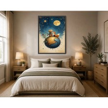 Rose Light Küçük Prens ve Zürafa Duvar Çocuk Odası Için Ahşap Mdf Baskı Salon, Yatak Odası, Çocuk Odası, Ofis Duvar Tablosu Çerçeve Görünümlü Mdf Tab
