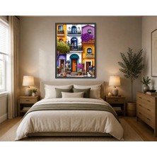 Rose Light Evler ve Şirin Yaşam Tarzı Duvar Dekoru Ahşap Mdf Baskı Salon, Yatak Odası, Çocuk Odası, Ofis Duvar Tablosu Çerçeve Görünümlü Mdf Ta
