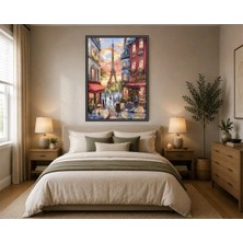 Rose Light Paris Eyfel Kulesi Modern Sanat Salon Ahşap Mdf Baskı Tablo Çerçeve Görünümlü Mdf Tablo