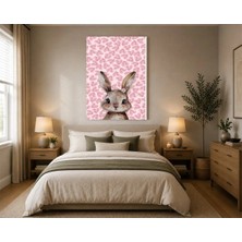 Rose Light Tavşan Kalp Desenli Arka Duvar Dekoru Ahşap Mdf Baskı Tablo Mdf Tablo