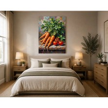Rose Light Karotte ve Domates Desenli Duvar Mutfak Dekoru Ahşap Mdf Baskı Salon, Yatak Odası, Çocuk Odası, Ofis Duvar Tablosu Mdf Tablo