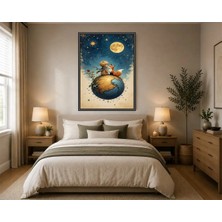 Rose Light Küçük Prens ve Zürafa Duvar Çocuk Odası Için Ahşap Mdf Baskı Salon, Yatak Odası, Çocuk Odası, Ofis Duvar Tablosu Çerçeve Görünümlü Mdf Tab