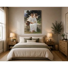 Rose Light Küçük Kız Melek Salon Ahşap Mdf Baskı Tablo Mdf Tablo