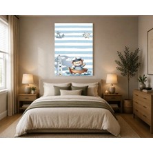 Rose Light Yengeç Tekne ve Deniz Çocuk Odası Ahşap Mdf Baskı Tablo Mdf Tablo