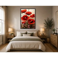 Rose Light Papatyalar Duvar Dekoru Ahşap Mdf Baskı Tablo Çerçeve Görünümlü Mdf Tablo