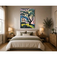 Rose Light Ev Ağaçları Modern Sanat Salon Ahşap Mdf Baskı Tablo Mdf Tablo