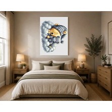 Rose Light Küçük Ayı Masalı Çocuk Odası Ahşap Mdf Baskı Tablo Mdf Tablo