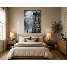Rose Light Ay Işığında Yalnız Adam Duvar Dekoru Ahşap Mdf Baskı Tablo Mdf Tablo