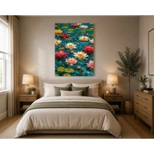 Rose Light Su Lotosu Görselleriyle Duvar Dekoru Ahşap Mdf Baskı Salon, Yatak Odası, Çocuk Odası, Ofis Duvar Tablosu Mdf Tablo