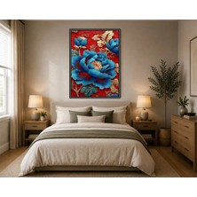 Rose Light Büyük Çiçekli Duvar Dekoru Ahşap Mdf Baskı Salon, Yatak Odası, Çocuk Odası, Ofis Duvar Tablosu Çerçeve Görünümlü Mdf Tablo