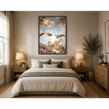 Rose Light Iki Elin Birleşmesi Figürlü Duvar Dekoru Ahşap Mdf Baskı Salon, Yatak Odası, Çocuk Odası, Ofis Duvar Tablosu Çerçeve Görünümlü Mdf T