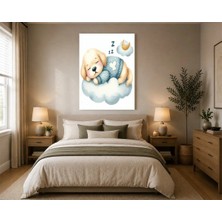 Rose Light Uyuyan Köpek Bulut Ay Çocuk Odası Ahşap Mdf Baskı Tablo Mdf Tablo