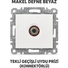 Makel Uydu Prizi Geçişli Mekanizma+Kapak Defne Beyaz