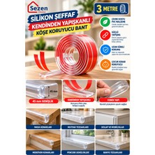 Sezen Home 1 Adet 3metre Şeffaf Masa Kenar Koruyucu Bant – Bebek Çocuk Güvenlik Köşe Koruyucu, Darbe Önleyici Esnek