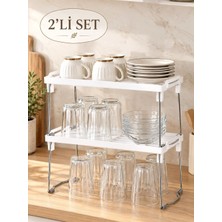 Okyanus Home Metal Ayaklı Tek Katlı Pratik Raf Düzenleyici 14X30
