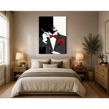 Rose Light Erkek Portre Takım Elbise Duvar Dekoru Ahşap Mdf Baskı Tablo Mdf Tablo