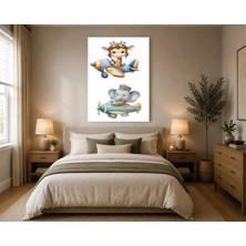 Rose Light Iki Çocuk Uçak Çocuk Odası Ahşap Mdf Baskı Tablo Mdf Tablo
