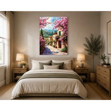 Rose Light Arnavut Kaldırım Sokakları ve Çiçekli Salon Ahşap Mdf Baskı Tablo Mdf Tablo