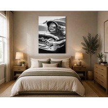 Rose Light 1950'LER Amerikan Otomobili Ön Kısmı Salon Ahşap Mdf Baskı Tablo Mdf Tablo
