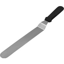 Melt Pastry & Kitchen Narkalıp Paslanmaz Çelik Eğik Pasta Sıvama Spatulası Oval Uçlu Büyük Boy