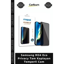Carlburn Samsung M34 Eco Privacy Tam Kaplayan Temperli Cam Hayalet Ekran Netlik