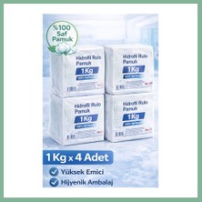 Bşk Virgo Hidrofil Rulo Pamuk 1 kg x 4 Adet Saf Pamuk Yüksek Emici Medikal ve Kozmetik Kullanım BSK2026