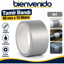 Gri Tamir Izolasyon Bandı 48 mm x 10 Metre Genel Duct Tape Su Geçirmez Sızdırmazlık Takviye Bantları