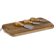 Str Store ALP112 Peynir Tahtası ve Bıçak Seti 4 Parça 32X17,5 cm