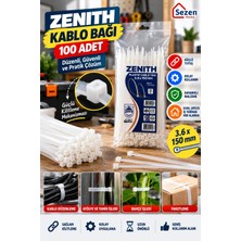 Sezen Home 3.6 x 150 mm 100 Adet Cırt Kelepçe Plastik Kablo Bağı Beyaz