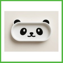 Bezos 3D Baskı Panda Gözlük Tepsisi Sevimli Masaüstü Gözlük Tutucu ve Kalemlik Tepsisi Beyaz Siyah Arz