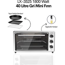 Luxell 40 Litre Turbo Mini Fırın Gri – LX-3525