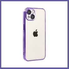 Nida iPhone 15 Uyumlu Lensli Silikon - Mor Nıda