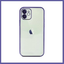 Nida iPhone 12 Uyumlu Kılıf Lensli Silikon - Mor Nıda