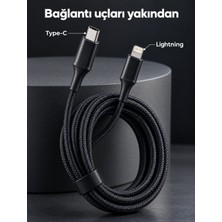 Alfa Brand 30W Pd Hızlı Şarj Kablosu Type C Lightning LED Göstergeli