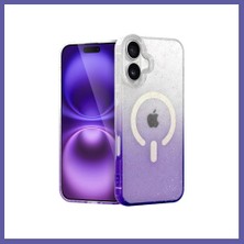 Nida iPhone 16 Plus Uyumlu Pummel Shiny Magsafe Kapak - Mor Nıda