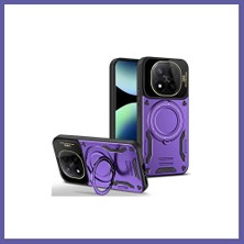 Nida Redmi Note 14 Pro Plus Uyumlu Kılıf Joy Lens Standlı Kapak - Mor Nıda