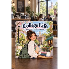 Z&R Craft College Life Üniversite Hayatı Boyama Kitabı 20X20 Kampüs ve Öğrenci Yaşamı 30 Görsel