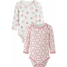 Hece Bebe %100 Pamuklu Ikili Bebek Badi Seti (Kalp & Lale Serisi)
