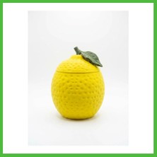 Bezos 3D Baskı Limon Şeklinde Kapaklı Saklama Kabı Dokulu Limon Kavanoz Dekoratif Meyve Kutusu Sarı Arz