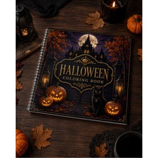 Z&R Craft Halloween Boyama Kitabı | Cadılar Bayramı Sonbahar Temalı 20X20 cm Spiralli Yetişkin Boyama Kitabı