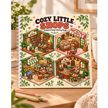 Z&R Craft Cozy Little Shops Boyama Kitabı – Izometrik Minik Dükkanlar, Bold & Easy Yetişkin Boyama 20X20 Boyut 30 Görsel