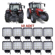 Carub 10 Adet Off Road Sis Lambası Çalışma Lambası 10-30V 48W 16 LED Kare