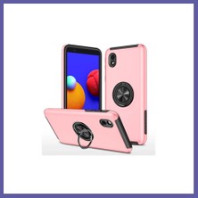 Nida Samsung Galaxy A01 Core Uyumlu Kılıf Elit Yüzüklü Kapak - Pembe Nıda