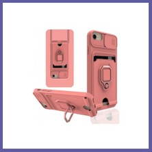Nida iPhone 7 Uyumlu Kılıf Zuma Kartvizitli Yüzüklü Silikon - Pembe Nıda