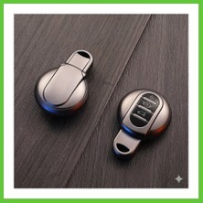 Bezos Mini Cooper-S Uyumlu Smart 3 Buton Silikon Oto Anahtar Kumanda Kabı Kılıf Gri Dmc