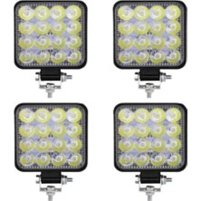 Carub 4 Adet Off Road Çalışma Lambası Sis Lambası 10-30V 48W 16 LED Kare