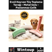 Wintoup #tarak Kedi Köpek Masaj Etkili Şık Bakım Metal Uçlu Paslanmaz Çelik Evcil Hayvan Tüy Toplama Tarağı