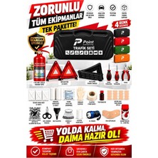 Point Marketing Eva Çantalı Profesyonel Trafik Seti 1 kg Yangın Tüplü Tüvtürk Muayene Uyumlu Siyah Ce Belgeli
